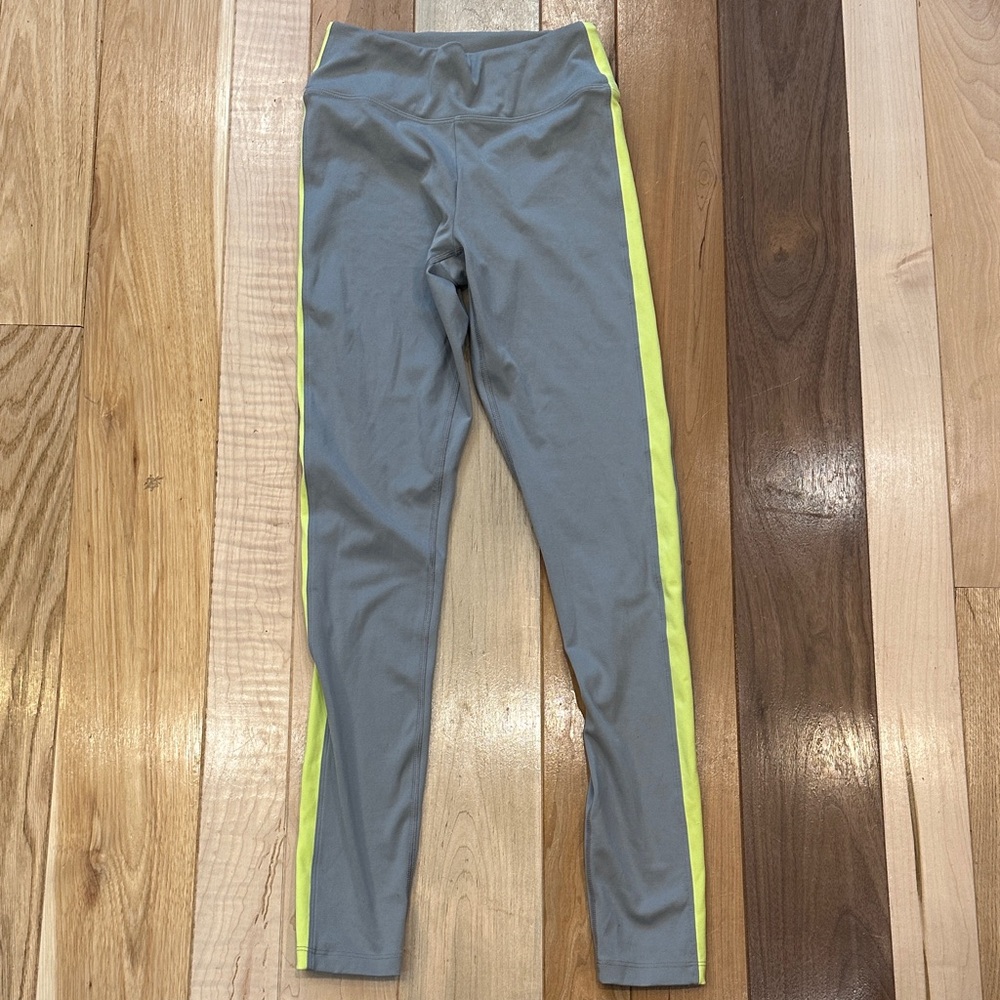PINK Active Victoria’s Secret Leggings with Neon Yellow Side Stripe